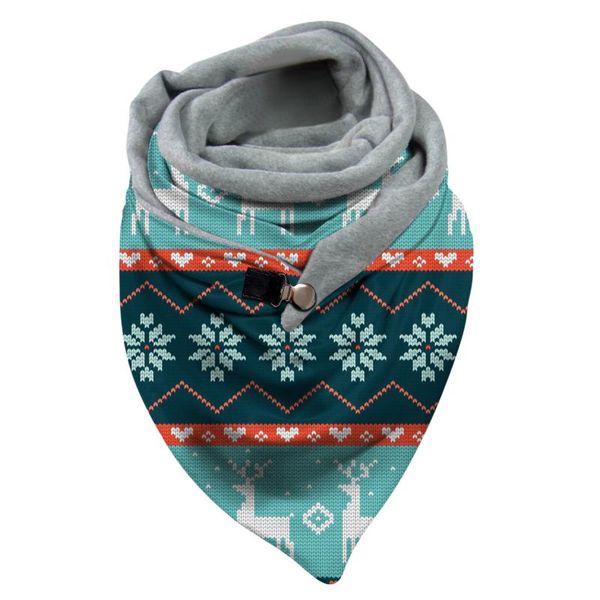 

scarves 2021 autumn winter women fashion christmas printing button soft wrap casual warm shawls foulard femme #10, Blue;gray