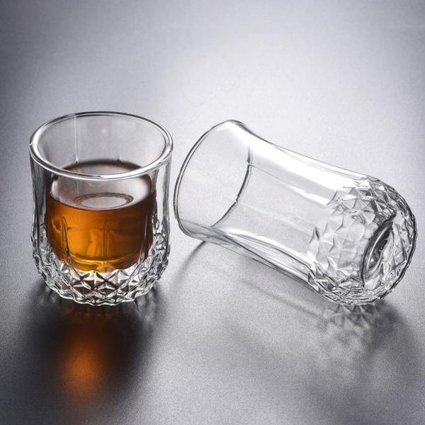 

wine glasses heat resistant double wall glass cup whiskey beer coffee s creative mug tea drinkware