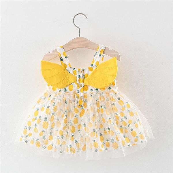 

girl's dresses children's dress born infant baby girls summer strap floral fruit wing gauze princess toddler girl clothes, Red;yellow