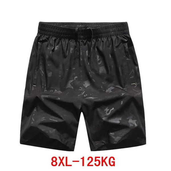 

men's shorts big camouflage black large size 7xl 8xl summer cotton stretch casual sports loose beach, White;black