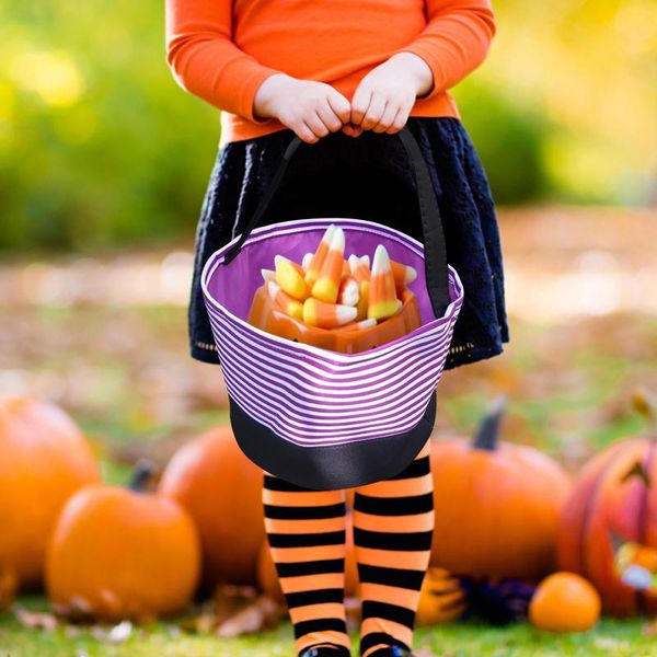 

storage bags halloween non-woven trick or treat tote gift candy bag reusable goodie with handle for party favor