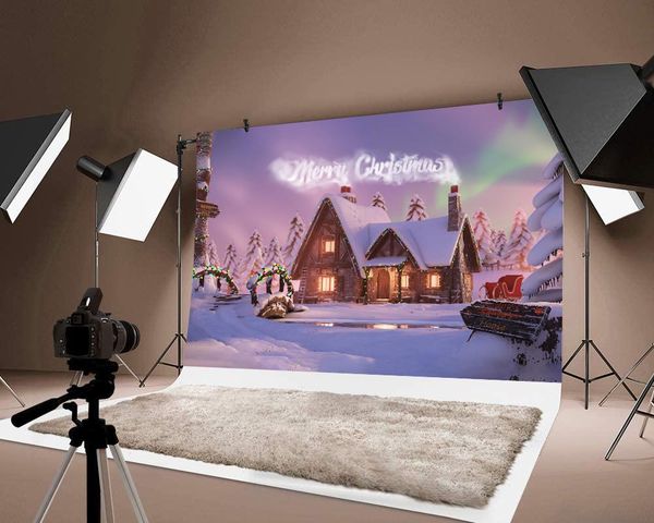 

party decoration luxury background decorations merry christmas snow house backdrops po festival birthday decor pograph