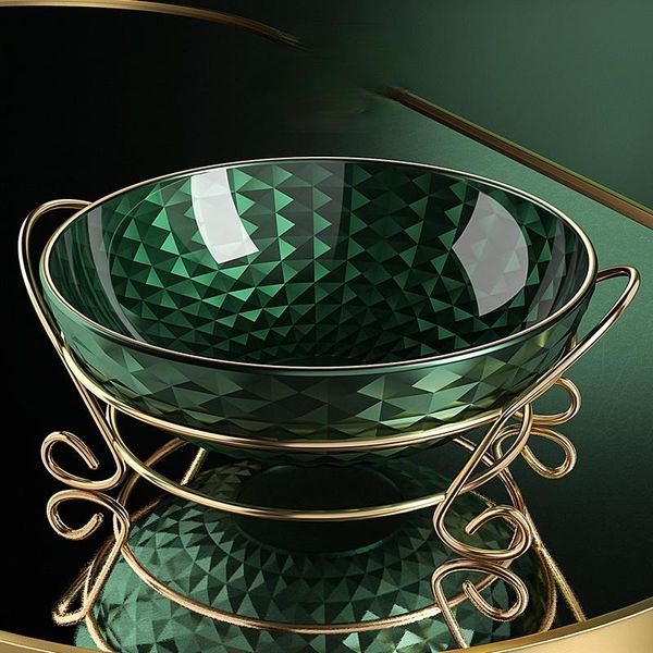 

dishes & plates european style light luxury fruit plate creative golden iron frame coffee table snack home office living room
