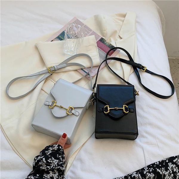 

trendy korean style women's bag solid color vertical mobile phone portable shoulder crossbody small square cross body