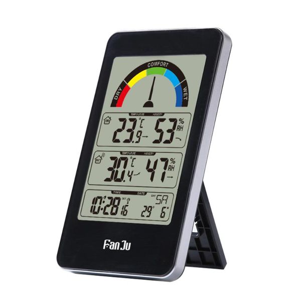 

desk & table clocks fanju electronic alarm clock temperature humidity meter pointer comfort indication indoor outdoor with wireless sensor