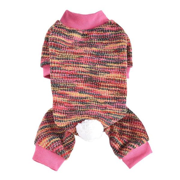

dog apparel winter four-legged warm clothes costume for small chihuahua pajamas jumpsuit pet home wear rainbow