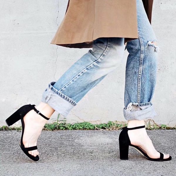 

2021 sandals with full leather w's thick heel inside and outside the house are the same as those of the stars, yw t9rv, Black