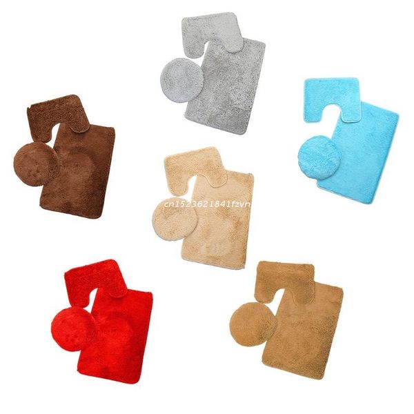 

bath mats 3 pcs mat set soft bathroom rugs absorbent plush shaggy dropship