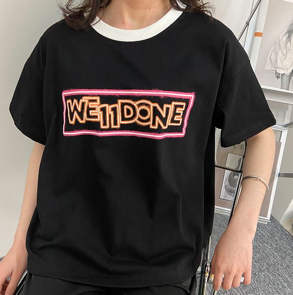 

oversize t-shirts men's women's tee contrast color light brand logo print short sleeve tees casual tshirts, White