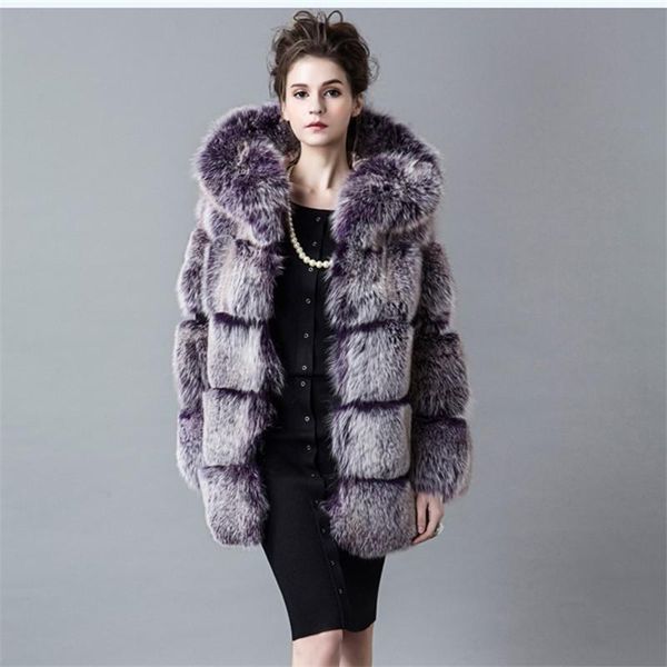 

women's fur & faux 2021 pr coat jackets women white coats and winter, Black
