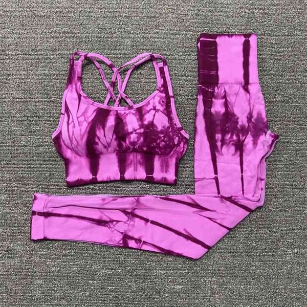 

seamless women yoga set fitness clothing sports clothes high waist gym suits padded push-up bra 2pcs 210802, Gray