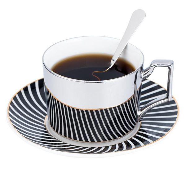 

mugs creative mirror coffee cup reflection stripe mug luycho tea set with and spoon