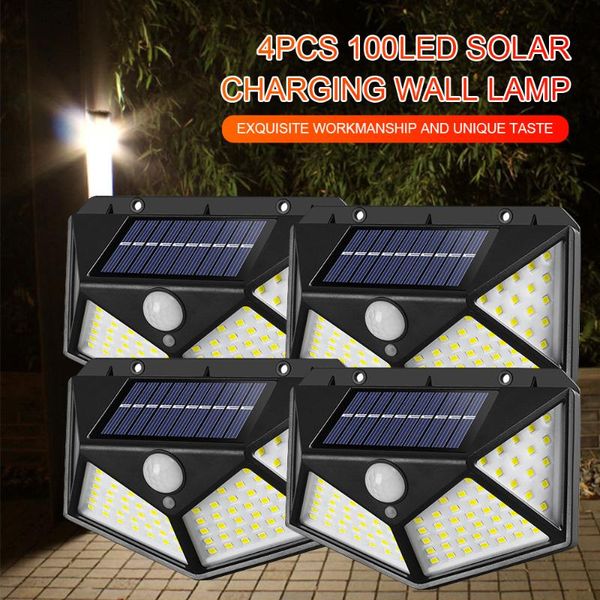 

solar lamps garden lamp 3 modes 100 led powered light pir motion sensor decoration wall lights outdoor waterproof security