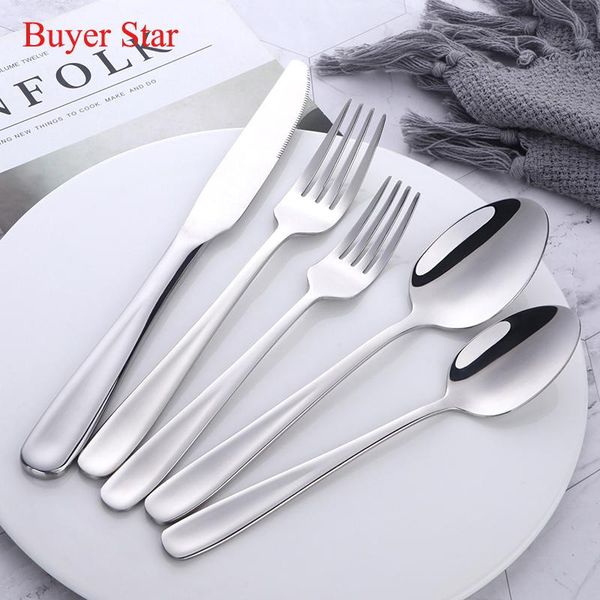 

dinnerware sets 5 pcs/set 304 stainless steel flatware set knife fork spoon high grade party fashion cutlery dining appliance