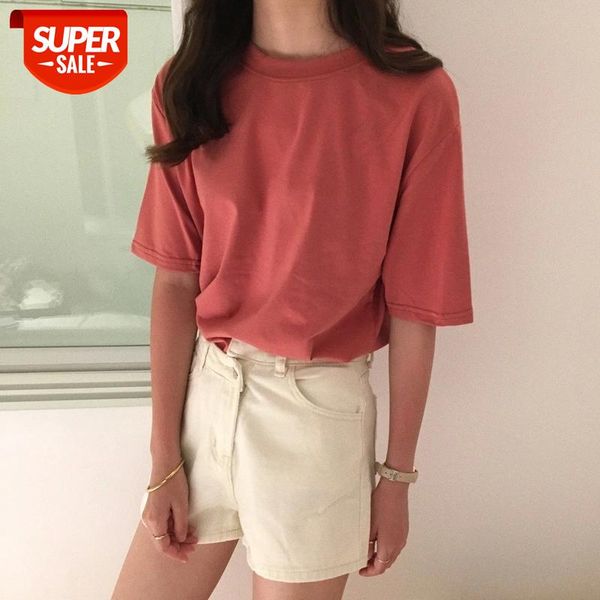 

tee shirt 15 solid color basic t-shirt women casual o-neck harajuku summer korean hipster white t shirt s-xl dropship #ww2d