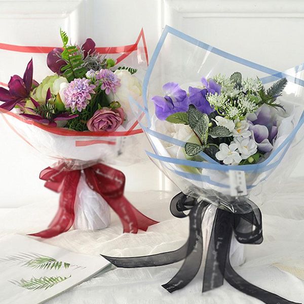 

other arts and crafts 20pcs flower wrapping paper dustproof cellophane transparent color border waterproof flowers packaging materials