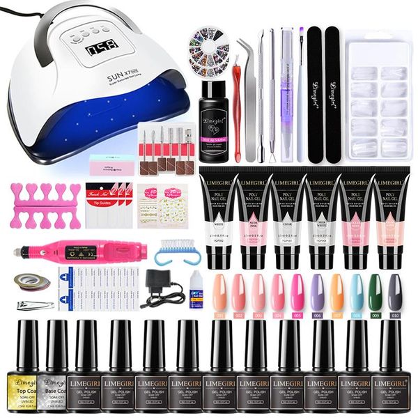 

nail art kits limegirl acrylic gel poly kit extension glitter uv building jelly polish all for manicure set