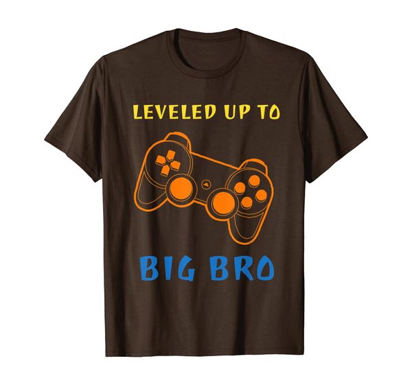 

leveled up to big bro t shirt brother gift for gamer pajama, White;black
