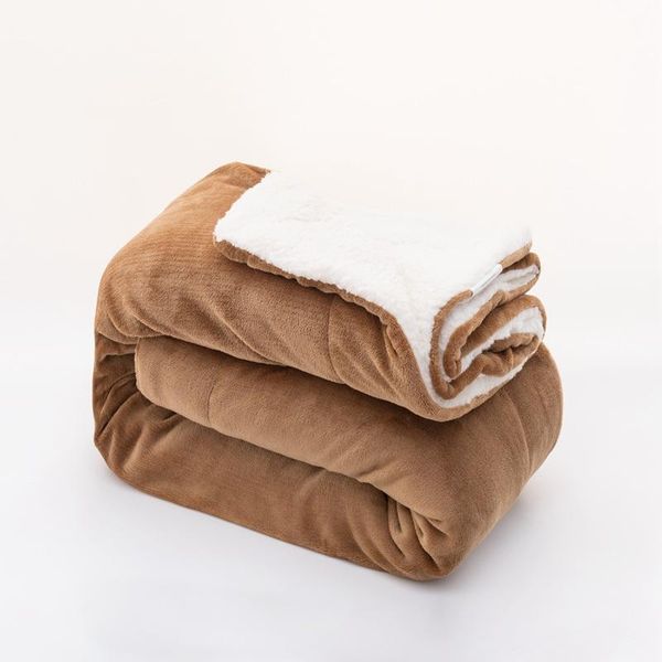 

blankets sherpa lambswool blanket thickened double-layer super soft fleece solid color 130x160cm sofa winter warm