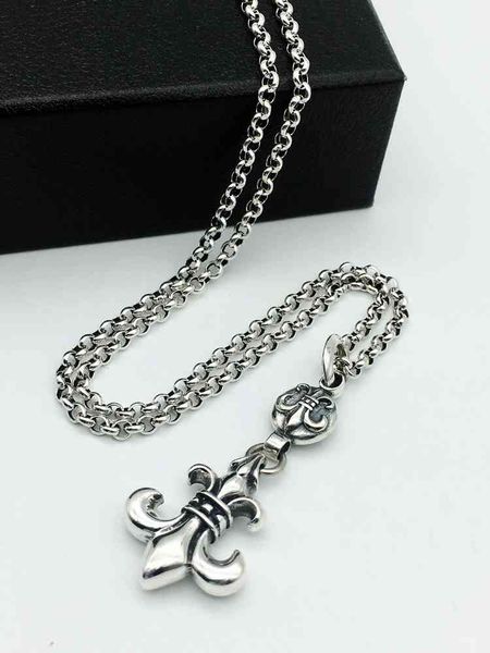 

party favor chrome/hearts necklace crosin thai silver personalized anchor pendant sterling silver s925 cross punk men's