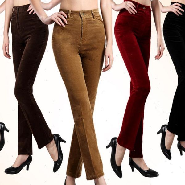 

large women capris size corduroy pants high waist womens casual autumn and winter straight drop, Black;white