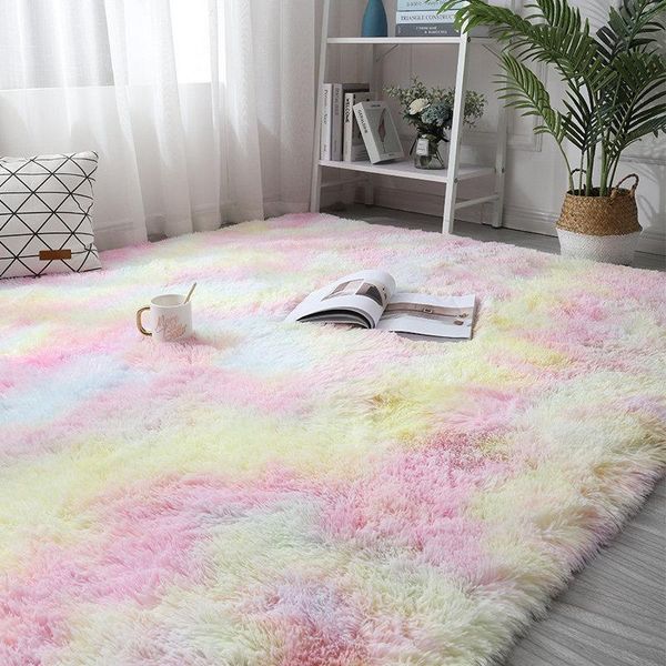 

carpets colorful for living room soft fluffy rug bedroom sofa coffee table floor mat shaggy carpet kids study area