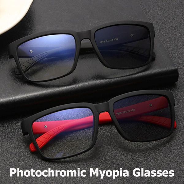 

sunglasses finished myopia glasses pochromic eyeglasses chameleon nearsighted with minus diopter -50 to -600, White;black