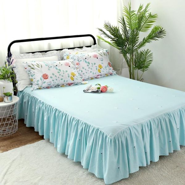 

bed skirt pastoral flowers bed skirt with elastic bandage twin full queen size cover blue spread mattress cover bedding dr4k