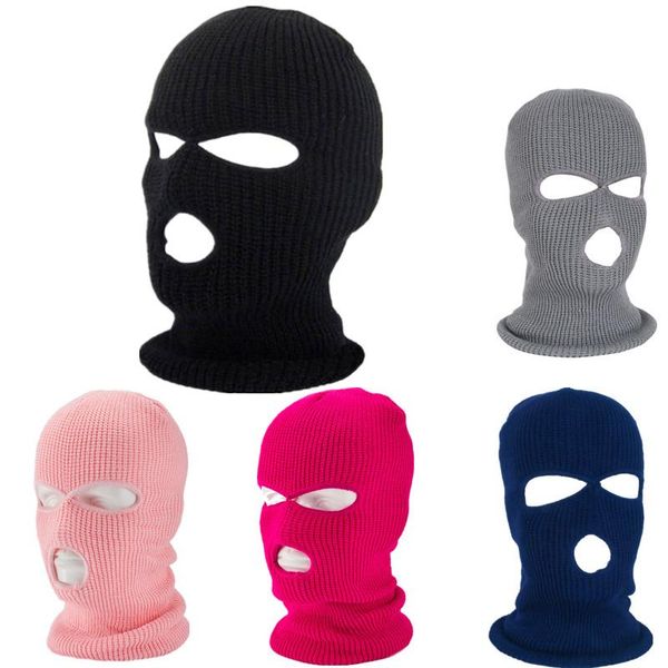

berets balaclava pink ski full face mask hat winter cover neon masks solid color caps for motorcycle bicycle cycling knitted hats, Blue;gray