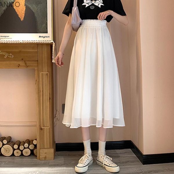 

women's shorts white chiffon a-line skirt for women in summer 2021, White;black