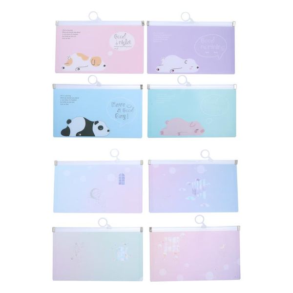 

storage bags 8pcs pvc lovely stationery with zipper clear mask pouches