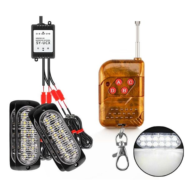 

emergency lights strobe car truck warning dash 12led 16 modes 18w 6500k