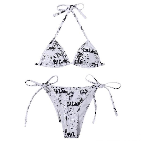 

women's swimwear tie dye gradient summer mirco bikini sets g string thong swimsuit women bandage bathing suit brazlian biquini p1, White;black
