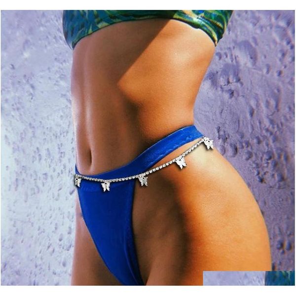 

new butterfly waist chain shiny rhinestone butterfly waist chain ins elegant simple acces jllayq dayupshop, Silver