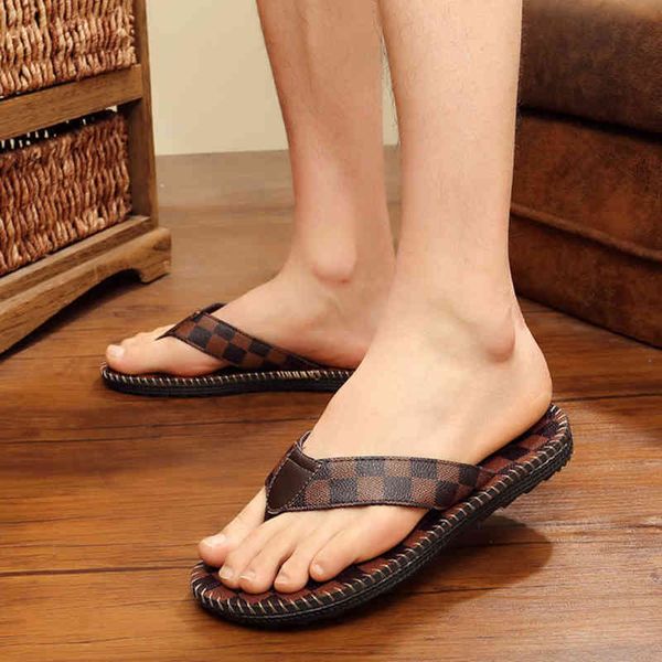 

official website 70% off outlet beach flip flops summer fashion casual slippers clip toe sandals wear-resistant non-slip men shoes claquette, Black