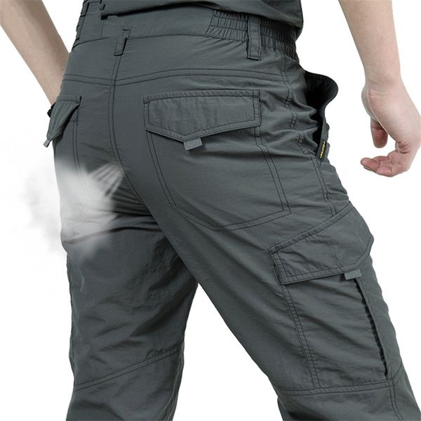 Pantaloni casual da uomo ad asciugatura rapida impermeabili leggeri e traspiranti Pantaloni estivi da uomo stile militare Pantaloni cargo tattici da uomo maschili 210714