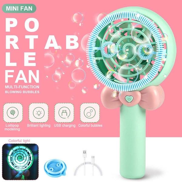 

electric fans cartoon bubble fan usb charging children blowing toy portable handheld outdoor educational toys