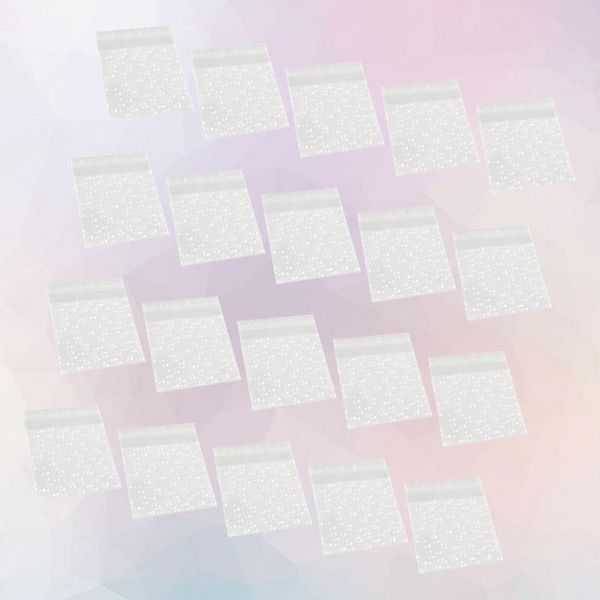 

gift wrap 100pcs self-adhesive candy bags white dot baking bakery bag clear treat portable biscuits storage pouch