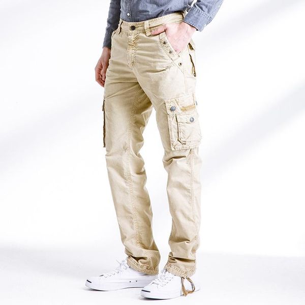 

men's pants fashion men winter cotton camouflage military straight combat casual tactical overalls male trousers, Black