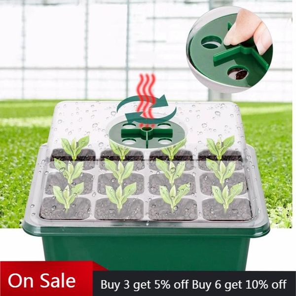 

planters & pots 12 hole grow box garden nursery seed tray planter germination moisturizing planting seedling starter