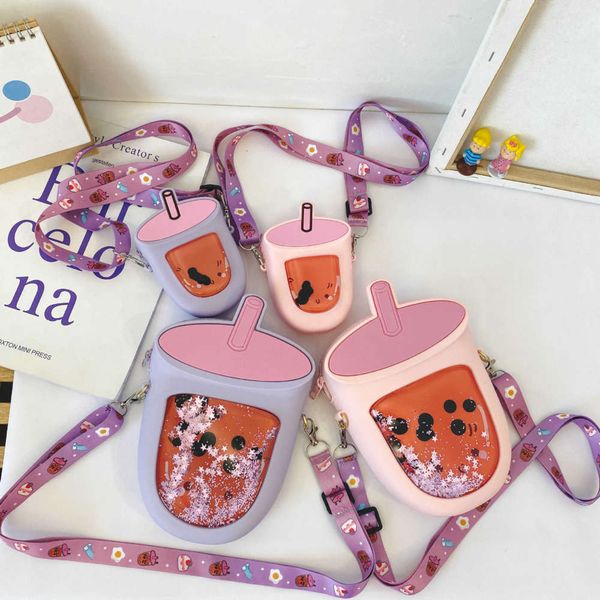

bag korean children's bag 2021 new lovely foreign mini cartoon milk tea zero wallet parents and children cross silicone