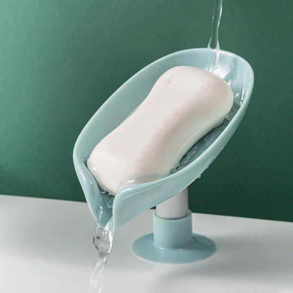 

soap dishes bathroom drain holder leaf-shaped box standing suction cup storage plate tray rack supplies