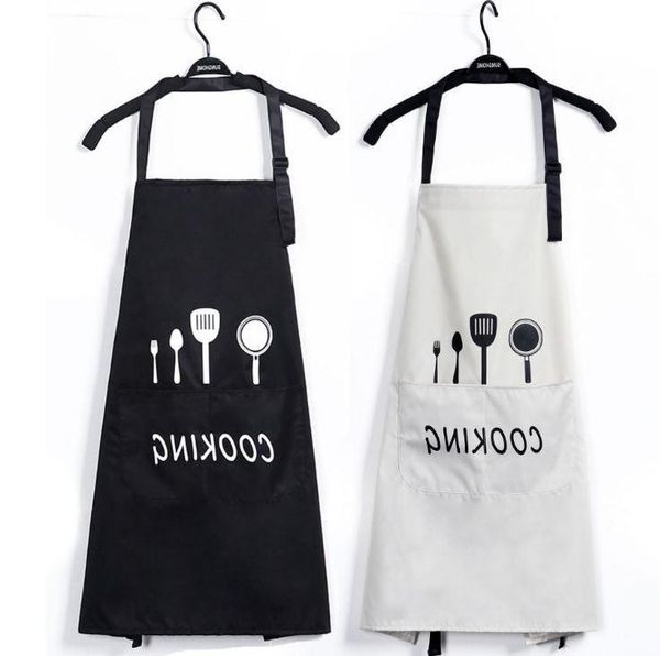

waterproof polyester apron woman bibs home cooking baking coffee shop cleaning aprons kitchen accessory wholesale