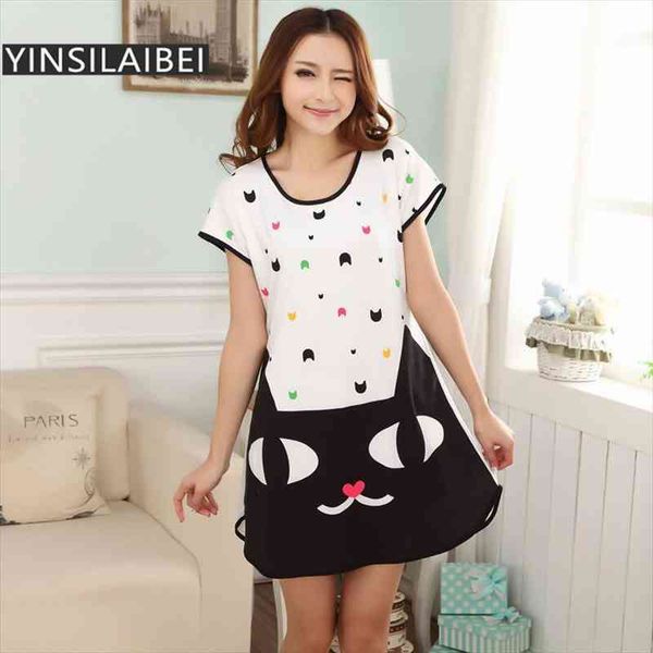 

arrival summer cute short sleeve sleepwear milk silk nightgown women nightwear home dress robe kimono sleepshirt sr005 10p28, Black;red