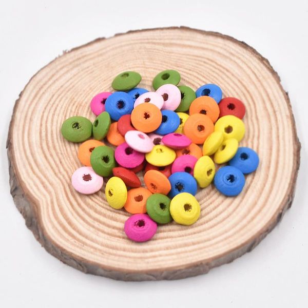 

decorative objects & figurines 100pcs candy color wooden beads abacus lentils soft pastel for diy handmade jewelry making organic