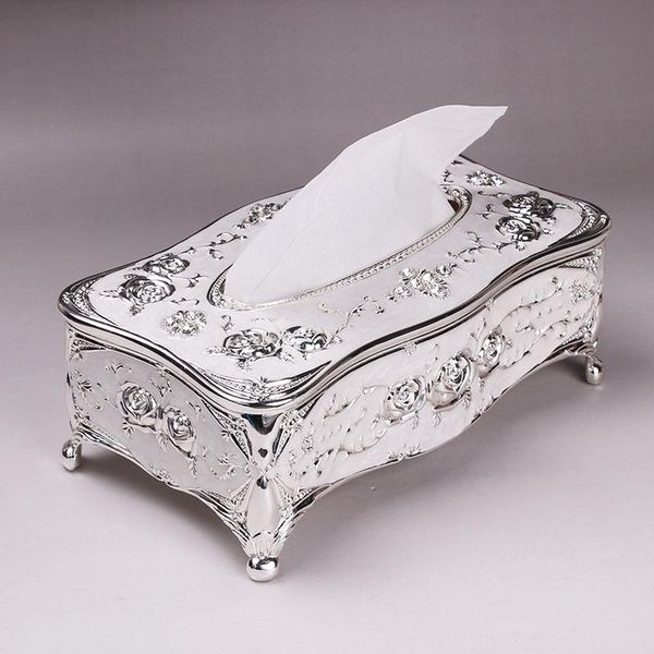 

tissue boxes & napkins [vip]european large high-end zinc alloy box table ornaments livingroom home decoration car el ktv napkin storage