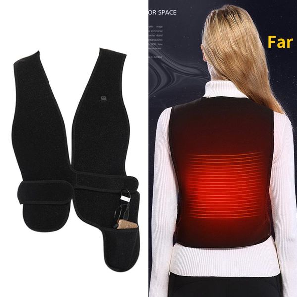 

men's vests men women clothing thermal heated vest lightweight hiking winter riding outdoor flexible usb infrared warm electric carbon, Black;white