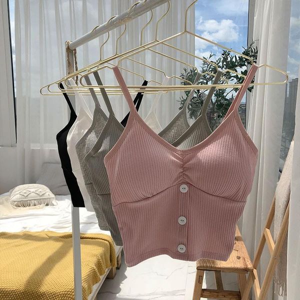 

knitted strap vest women tanks knitting crop tube t shirt straps, White