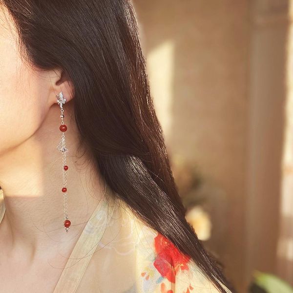 

other event & party supplies anime tian guan ci fu hua cheng 925 silver butterfly gifts earring long tassels classical girls student antiqui