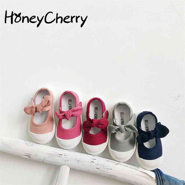 

canvas shoes girls bow princess little girl kid children 210701, Black